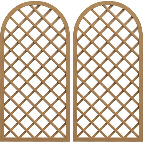 Set aus 2 Holzspalieren – gebogene Paneele für Kletterpflanzen – Maße eines Paneels: 60 cm (B) x 120 cm (H)