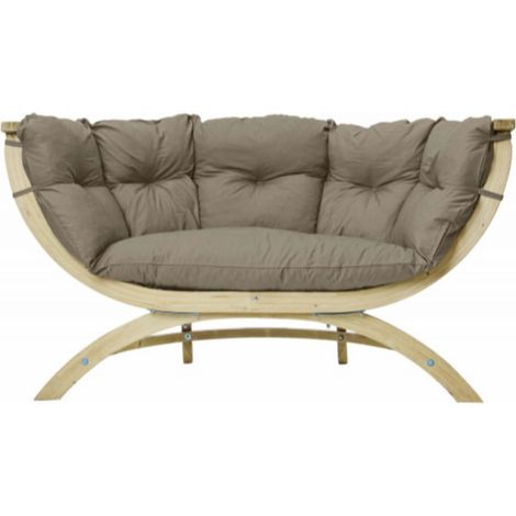 Canapé de jardin SIENA DUE Amazonas taupe en bois 2 places (1/5)