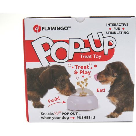 Jouet distributeur de friandises popup 20 cm x 18 x 11.5 cm pour chien - Flamingo (1/5)