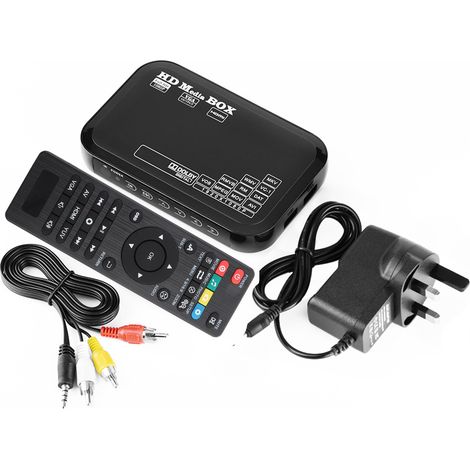 Mini box media player Full HD 1080P 110-240V compatible MMC RMVB MP3 AVI MKV prise UK (1/5)