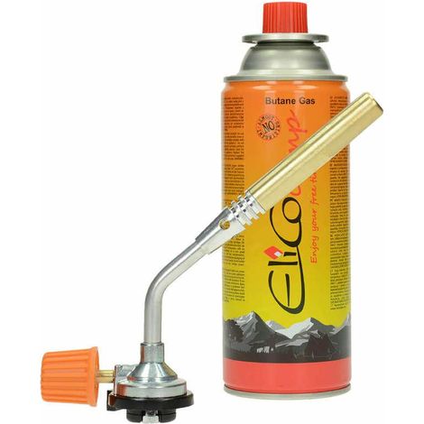 Torcia per saldatura de gas ELICO RK-5001T per saldatura, temperatura fino a 1800°C, fiammade fino a 7 cm, tubo flessibile, regolazionede fiamma, blocco per uso continuo, inclusa cartuccia de gas de 2