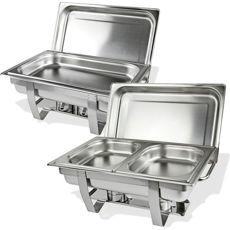 Speisenwärmer Set Warmhaltebehälter Chafing Dish (1 Schale + 2 Schalen) (1/5)