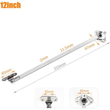 (12 pouces - Chine continentale) Support de charnière rabattable pour couvercle de porte, support de remplacement en fer et alliage de zinc pour rail coulissant (2 pièces). (1/5)