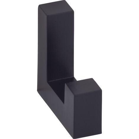 Grimme Kleiderhaken Wand Force Breite 12mm, Höhe 40mm - Wandhaken Garderobe - Garderobenhaken einzeln, Zinkdruckguss schwarz lackiert