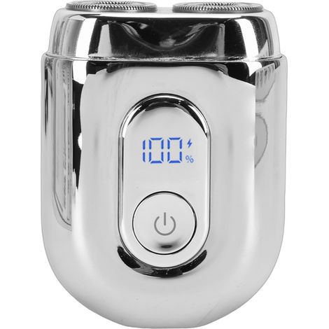 Mini Tondeuse à Barbe électrique sans Fil IPX7 étanche USB C Charge Rapide 60 Minutes D'autonomie avec Affichage LED Couverture Magnétique pour Hommes Voyage Peau Sensible (SILVER) (1/5)