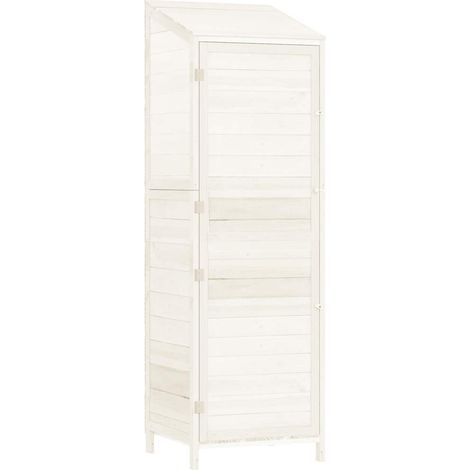 Geräteschuppen Weiß 55x52x174,5 cm Massivholz Tanne vidaXL