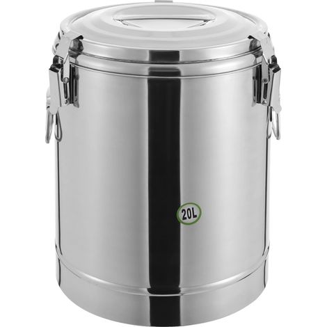Cubo de sopa isotérmico, capacidad de 20 litros, fabricado en acero inoxidable duradero, 20 litros (1/2)