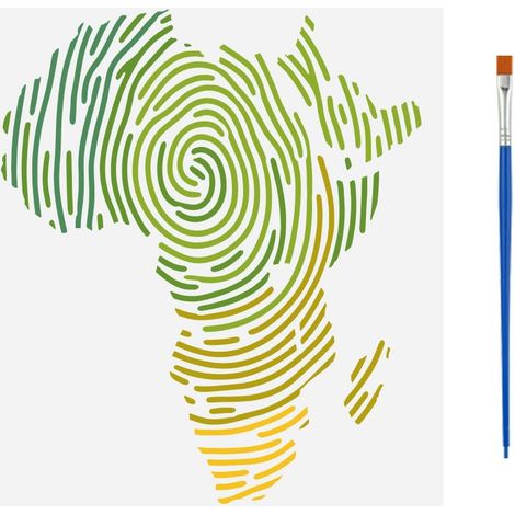 Pochoir de Peinture de Carte de L'Afrique Avec 1 Pinceau en Plastique 21X29.7cm Modèle de Dessin de Carte Africaine Pochoirs de Motif de Carte D'Art Au Trait pour Bois Mur Tissu Meubles (1/5)