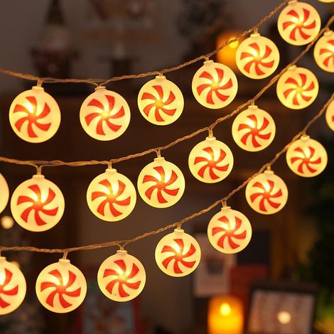 Guirlande lumineuse décorative à LED, décorations de Noël, alimentation USB, 20 ampoules, 3 mètres de long - moulin à vent rouge (1/3)