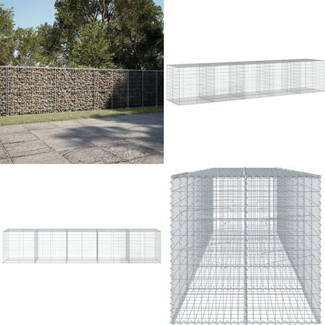 vidaXL Panier gabion avec couvercle 500x100x100 cm fer galvanisé (1/5)