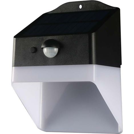 Lámpara LED de jardín V-TAC con panel y sensor, 2 W, blanco negro, CCT, blanco natural, IP65
