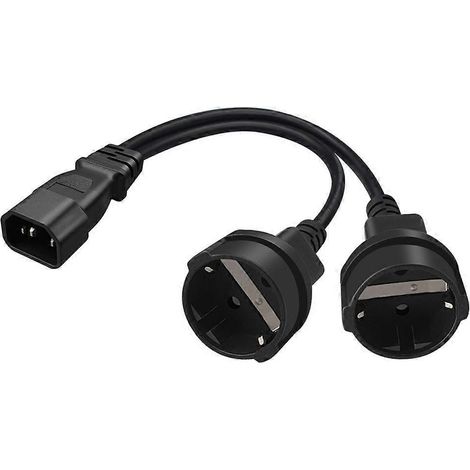 Câble adaptateur secteur flexible, prise IEC320 C14 vers prise jack 4,0 mm standard UE (1/4)