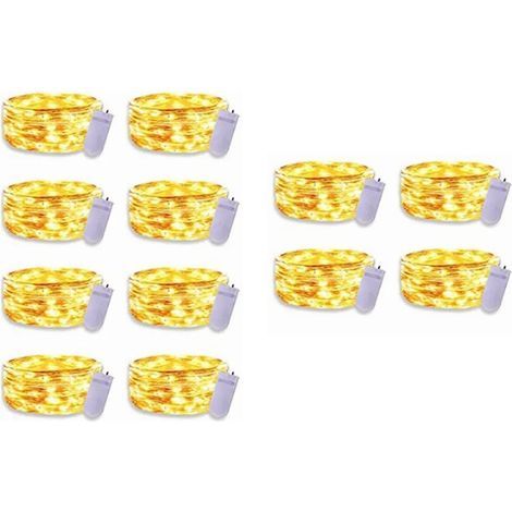 12 LED-Leuchten, 2 m x 3 V, warmgelbes Licht, 0,03 (1/5)