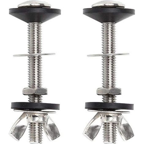 Boulon de toilette kit de boulons de réservoir à bol, kit de 2 pièces pour cassette à vis, fixation universelle pour WC en acier inoxydable, facile à installer (1/5)