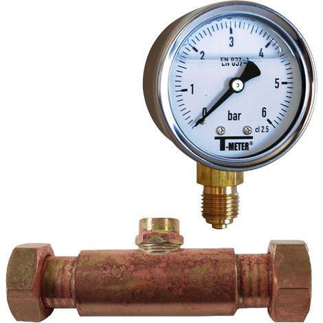 Jaquette prise pression réseau eau Femelle écrou libre 3/4'' (20/27) + Manomètre Radial 0/4 bars Glycérine - Q0134FL34 + SFE1612004 - Arcanaute (1/4)