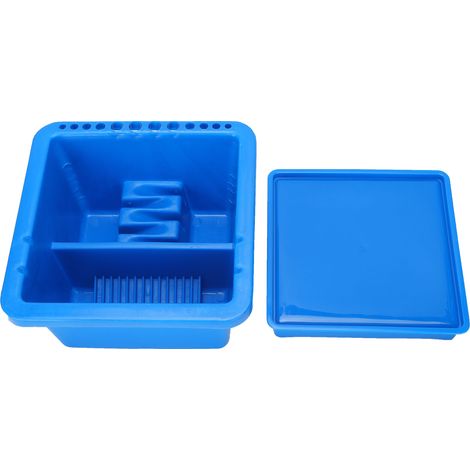 Artist Brush Basin Multifunction Small Square Paint Tub Pot with Holder Art Supplies (1/5)