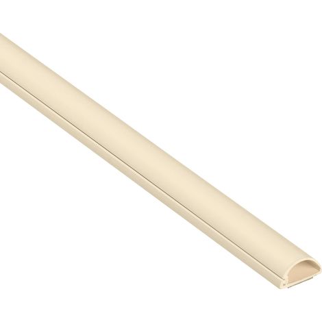 D-Line 1M2010M Moulure decorative en Demi-Cercle, Goulotte electrique, Cache-Cable - 20mm (Largeur) x 10mm (Hauteur) x 1m Longueur - Creme