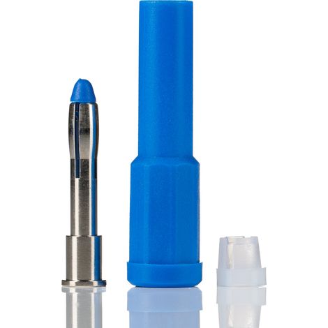 Fiche banane 4 mm RS PRO Bleu Mâle 10A 1000V