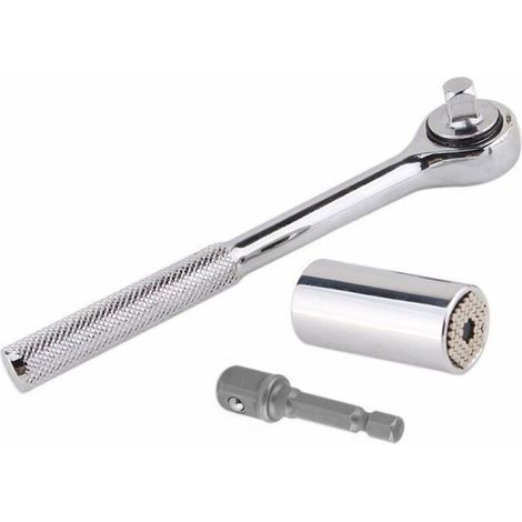 [JAMAIS UTILISÉ]Clé DynamoméTriques,3pcs 7-19mm Clé à Douille Convertisseur de Couple Outil à Main Clé Adaptateur Drill Outil de RéParation