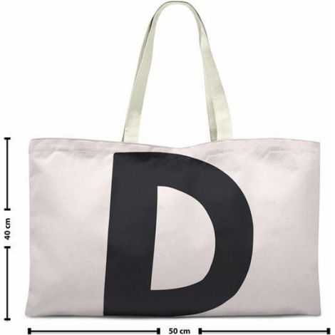 Sac Shopping - Coton Réutilisable - 70 x 50 cm - Porté Épaule - 1 Pièce (1/2)
