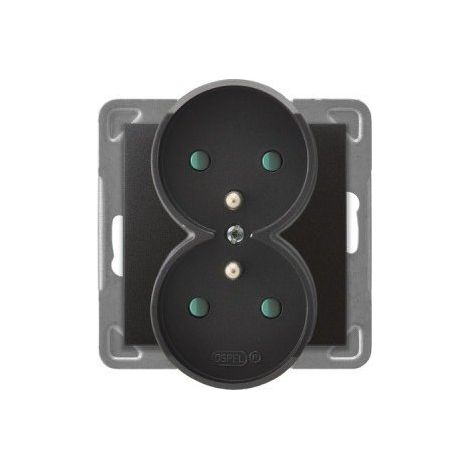 presa elettrica Ospel gp-2yrazp/m/50 con messa a terra e sportelli di protezione