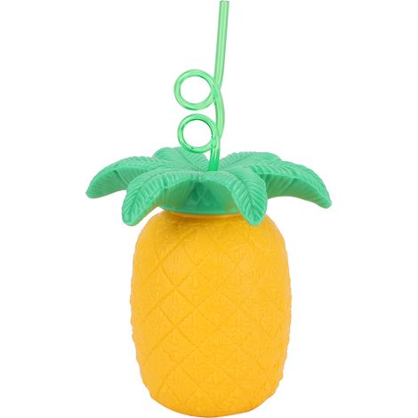 Gobelet En Forme D Ananas Avec Paille - Bouteille Eau Jus De Fruits - Decoration Fete Plage Piscine - 1 Piece (1/5)