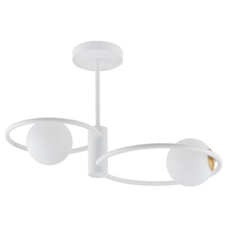 BOBOCHIC - Plafonnier EVAN en acier  2 lampes Blanc