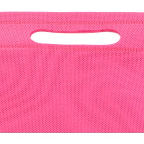 Lot de 50 sacs non tissés découpés à l'emporte-pièce, écologiques, à ouverture plate, couleur rose rouge, 25 x 35 cm / 9,8 x 13,8 pouces (1/5)