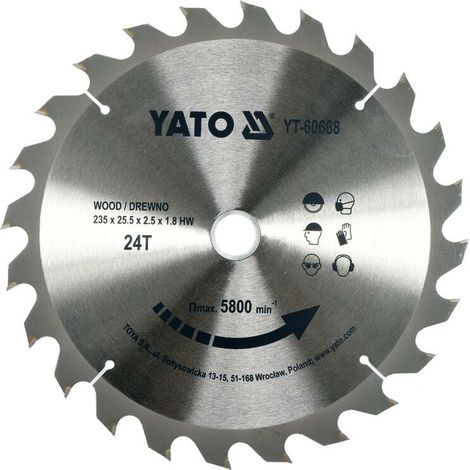 Yato Hoja de sierra circular – Ø 160 mm x 20 mm – 60T – para madera