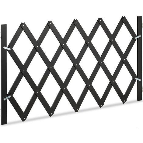 Barrière extensible de protection pour chiens ajustable maison 126 cm en bambou naturel (1/5)