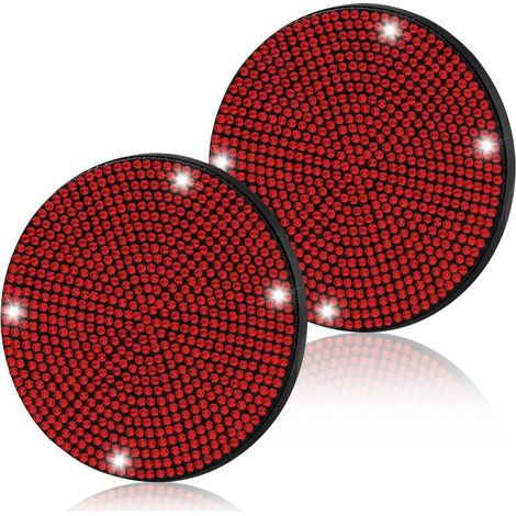 APEX Lot de 2 sous-verres de voiture, Jagowa Shiny Diamonds Crystal, antidérapants, en PVC souple, pour porte-gobelet (1/5)
