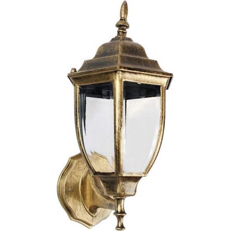Lanterne Murale Extérieure - Style Rétro - IP55 - E27 - Hauteur 38 cm - Bronze - 1 pièce (1/3)