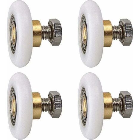 Rodillo para mampara de ducha, rueda de repuesto para mampara corredera, 4 unidades (20 mm) (1/4)