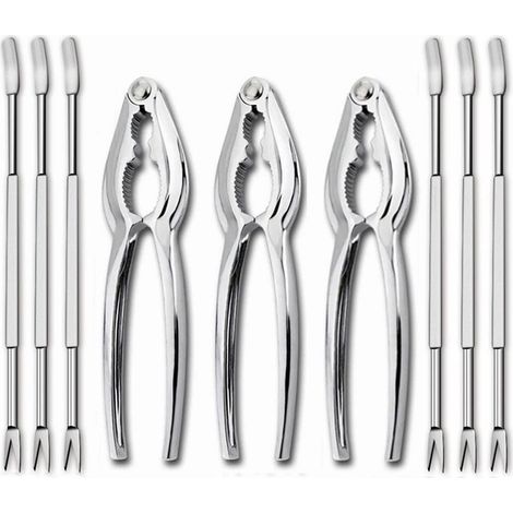 Set di utensili per frutti di mare, forchette per sgusciare granchi, apri-zampe per molluschi, 9 accessori da cucina. (1/5)