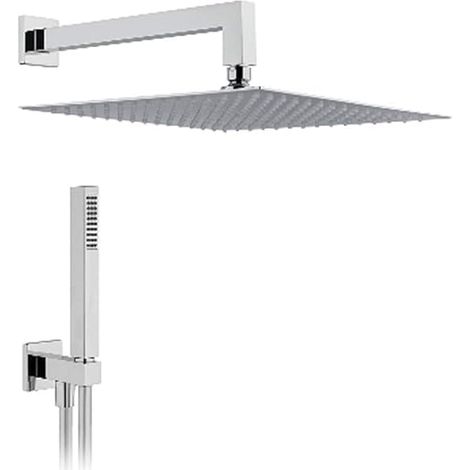 VICAR Kit SOFFIONE Doccia Quadro Lunghezza 200 x 200 Braccio Lunghezza 300 mm