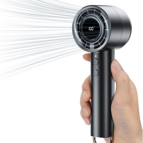 Ventilateur Portable, 5 Vitesses Avec Port de Charge USB,Ventilateur de Poche avec Affichage LED Indiquant la Vitesse du Vent et le Niveau de Puissance, 3000mAh pour le Bureau, le Voyage (1/5)