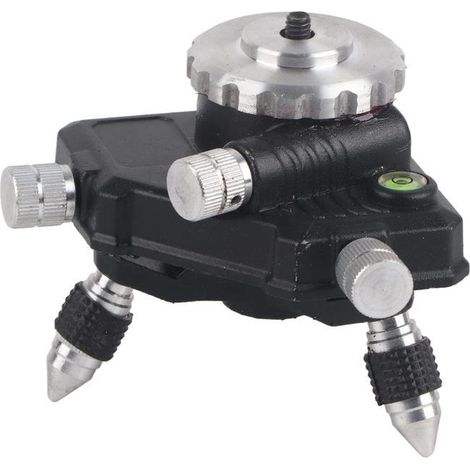 Adaptador para nivel láser, conector de base giratoria de 360 grados, soporte para trípode estándar de aleación de aluminio con rosca de 1/4". (1/5)