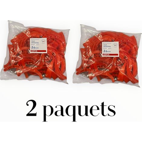 Pack 100 Cales Virgule Rouge Espacement Précis & Ergonomique Carrelage (1/5)