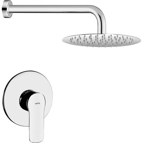 Kit doccia incasso con soffione tondo in acciaio inox Punta+ (1/5)