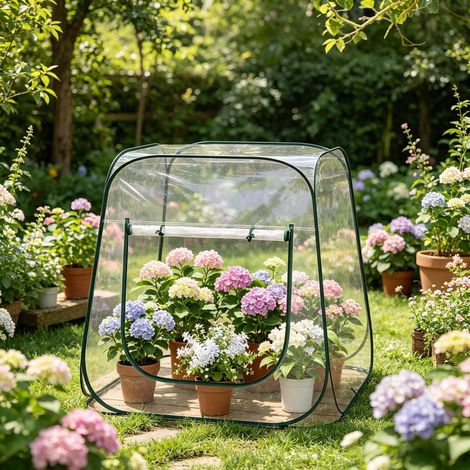 Petite serre de jardin avec fermeture éclair en U – Serre pop-up, tente de culture pour plantes, protection optimale, pour balcon & terrasse (serre uniquement) (1/4)