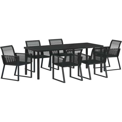 Maison Exclusive - Set da Pranzo per Giardino 7 pcs Nero