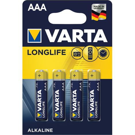 PILA MINISTILO LONGLIFE 'LR03' Pz 4 - 1,5 V - AAA- 10 blister  - VARTA