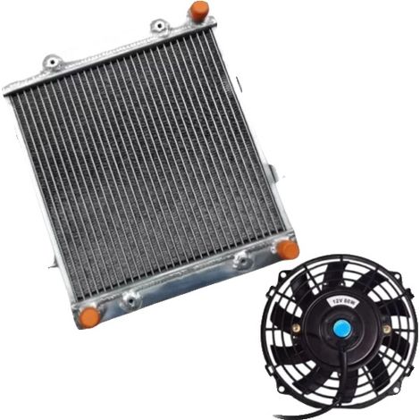 Radiador de aluminio, material de aluminio de alta calidad, 40 % más de capacidad de refrigeración, depósitos soldados con TIG, compatible con modelos Polaris Sportsman, garantía de calidad superior. (1/5)