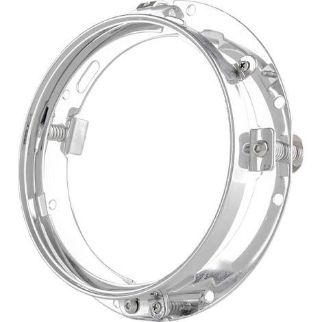 Anneau de montage rond de 17,8 cm pour phare de moto/Street Glide (17,8 cm, argent) (1/4)