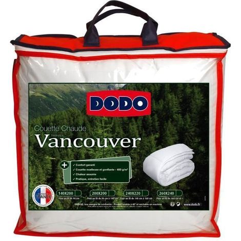 DODO Couette chaude 400gr/m2 VANCOUVER 140x200 cm blanc (1/5)