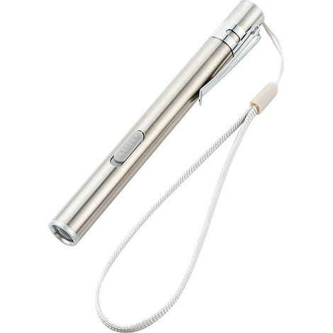 Penna luminosa per infermiere, penna luminosa medica, torcia LED ricaricabile tramite USB, torcia in acciaio inossidabile per dottori, studenti e medici (1/5)