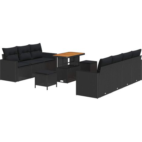 Maison Exclusive - Garten-Sofa-Set mit Kissen mit Speicher 10 pcs
