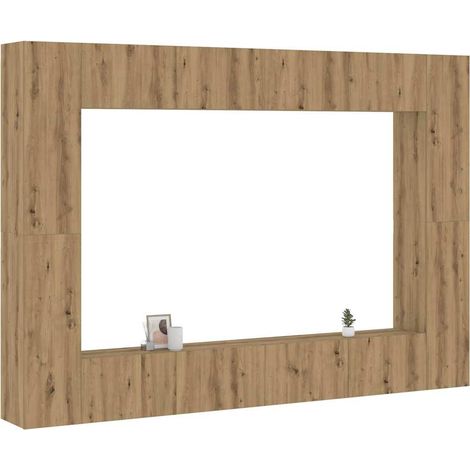 8-tlg. TV-Schrank-Set Wandmontage Artisan-Eiche Holzwerkstoff