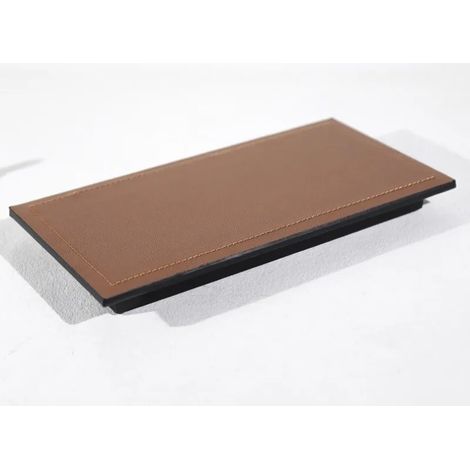 Plateau de rangement en cuir marron, plateau rectangulaire multifonctionnel moderne (1/5)