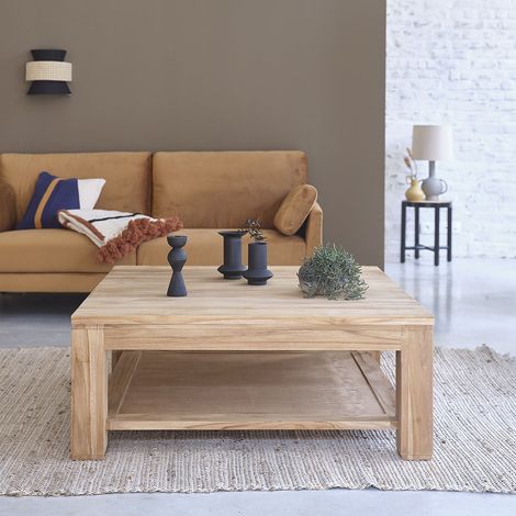 Table basse en teck massif 100 cm (1/5)